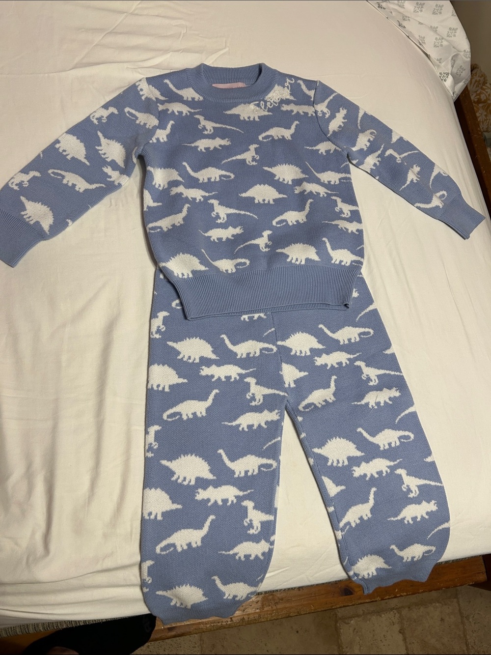 Children's Jefferson Lane Light Blue Dino Knit Sweater Set